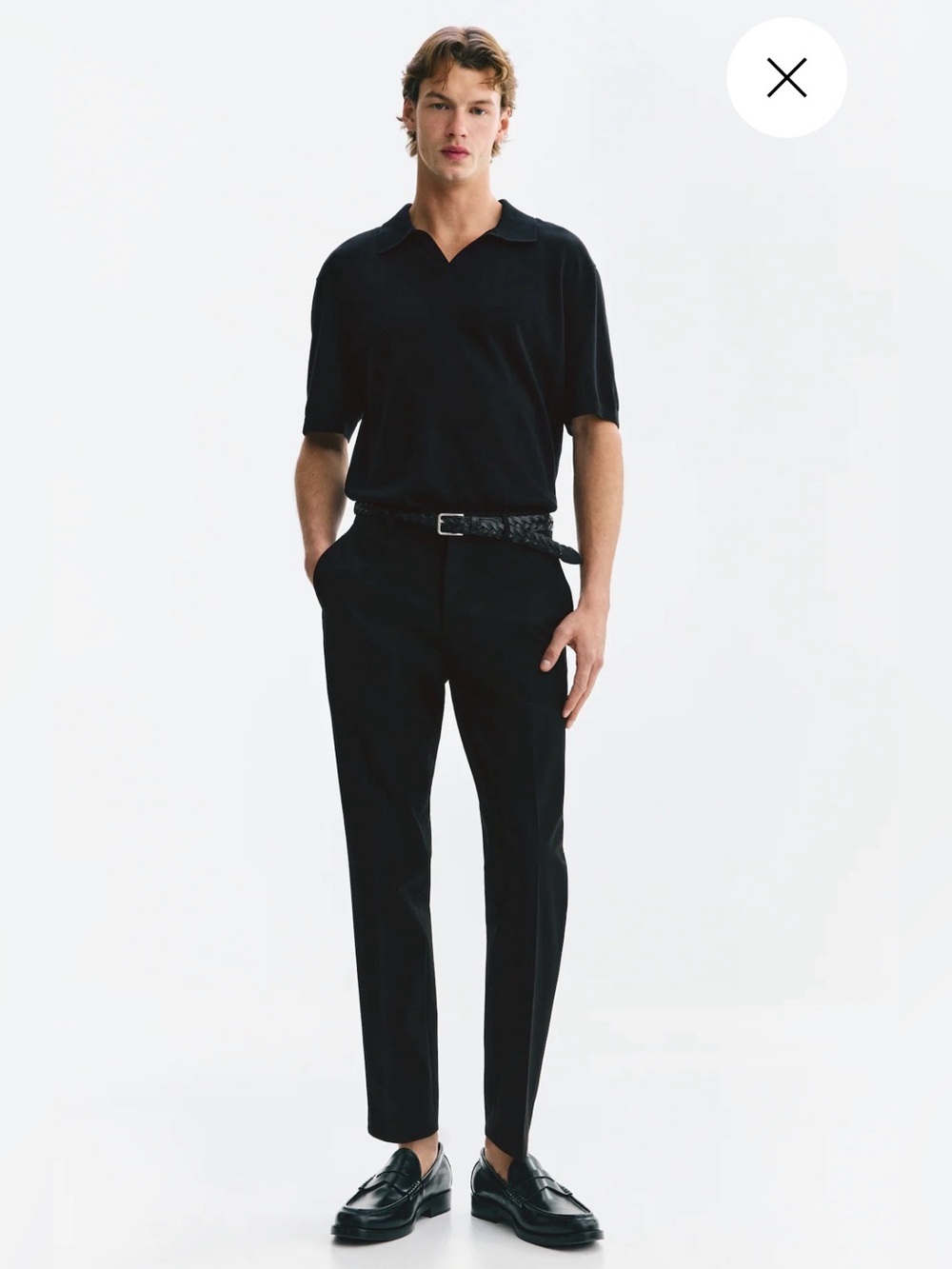 H&M Black Slim Straight Men's Dress Pants